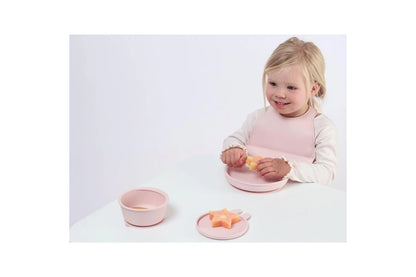 2pc My Pure Silicone Baby/Toddler Feeding Bibs Catcher Set - Blush 4M+