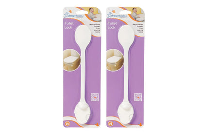 2x Dreambaby Bathroom Safety Baby Toddler Child Toilet Latch Lock White Adhesive