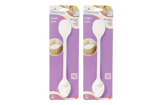 2x Dreambaby Bathroom Safety Baby Toddler Child Toilet Latch Lock White Adhesive