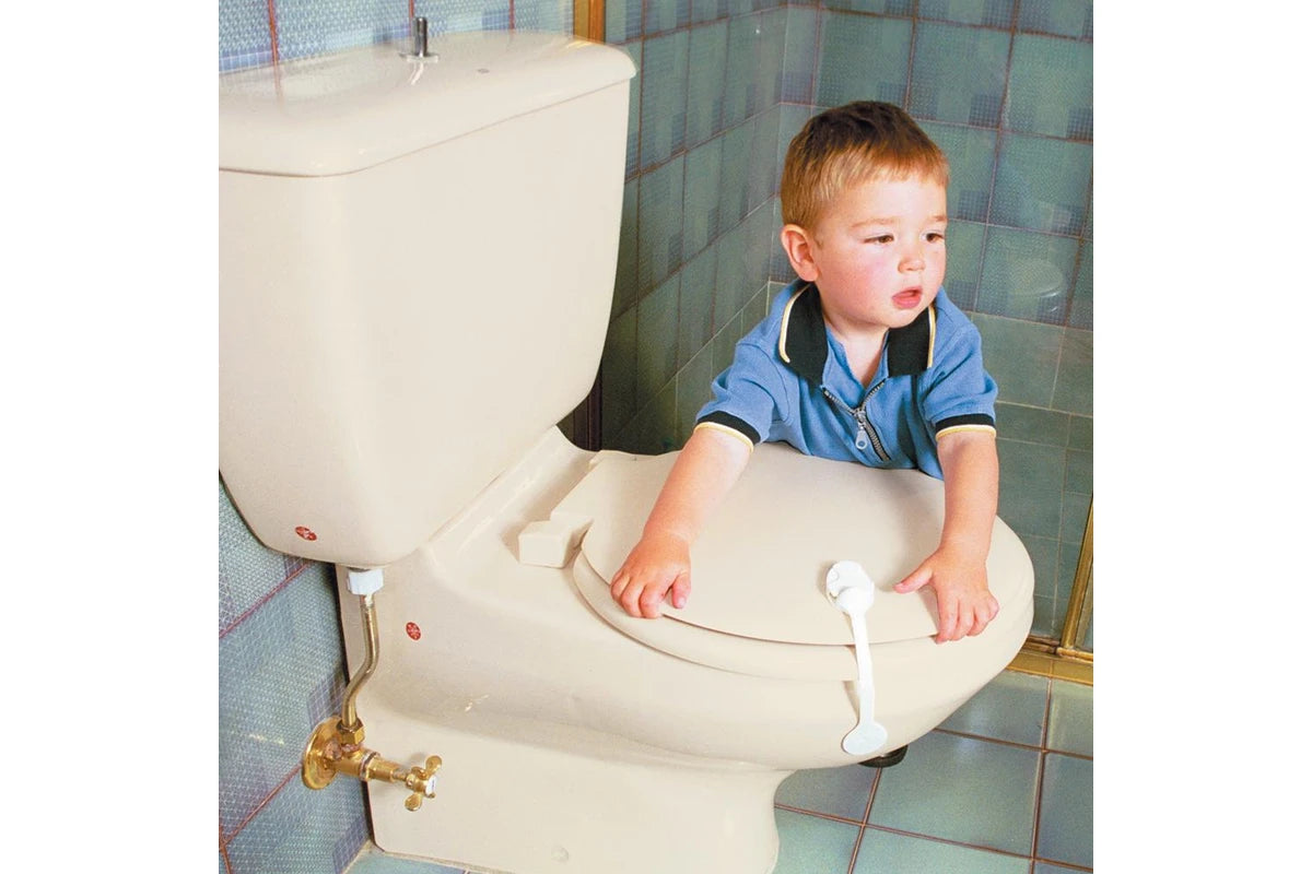 2x Dreambaby Bathroom Safety Baby Toddler Child Toilet Latch Lock White Adhesive