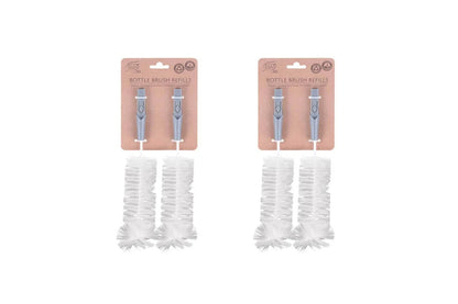2x Eco Basics 21cm Bottle Glass Brush Cleaner Refills Nylon Bristles Cup Washer