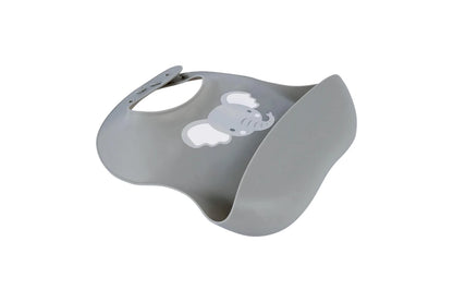 2x Splosh Baby Elephant Silicone Feeding Bib Adjustable Food Catcher 24cm GRY 0+