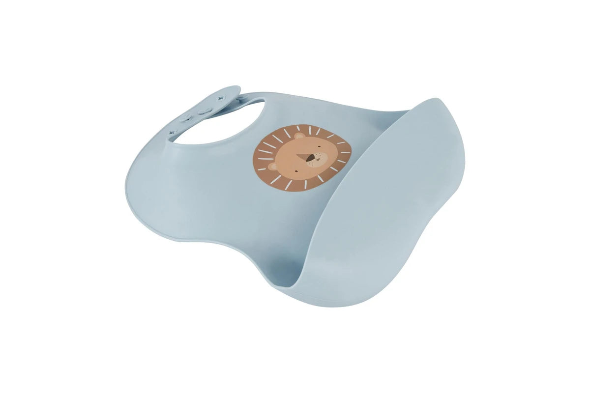 2x Splosh Baby Lion Silicone Feeding Bib Adjustable Food Catcher 24cm BLU 0+