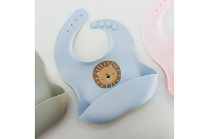 2x Splosh Baby Lion Silicone Feeding Bib Adjustable Food Catcher 24cm BLU 0+