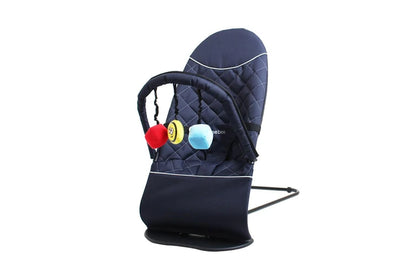 Vee Bee Baby Bouncer With Removable Toy Bar Navy Cushioned Seat 3-Point Harness