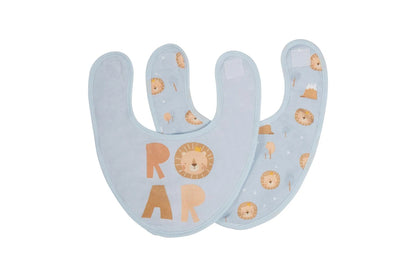 4pc Splosh Baby Infant Lion Cotton Feeding Bib Terry Absorbent 22x30cm Blue