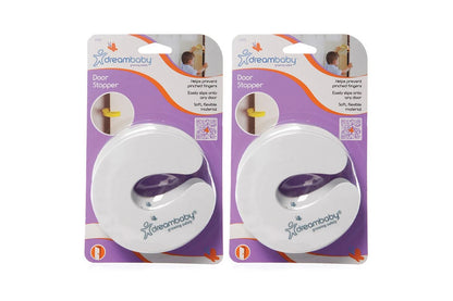 4x Dreambaby Portable Foam Baby Children Safety Slip-On Door Stopper 10cm White