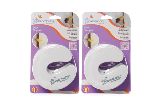 4x Dreambaby Portable Foam Baby Children Safety Slip-On Door Stopper 10cm White