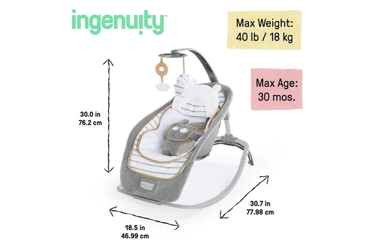 Ingenuity Boutique Collection Premium Newborn Rocking Seat Bella Teddy 0m+