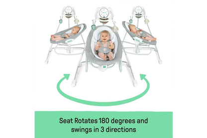 Ingenuity InLighten Baby/Newborn Soothing Swing And Rocker - Remy White/Grey 0m+