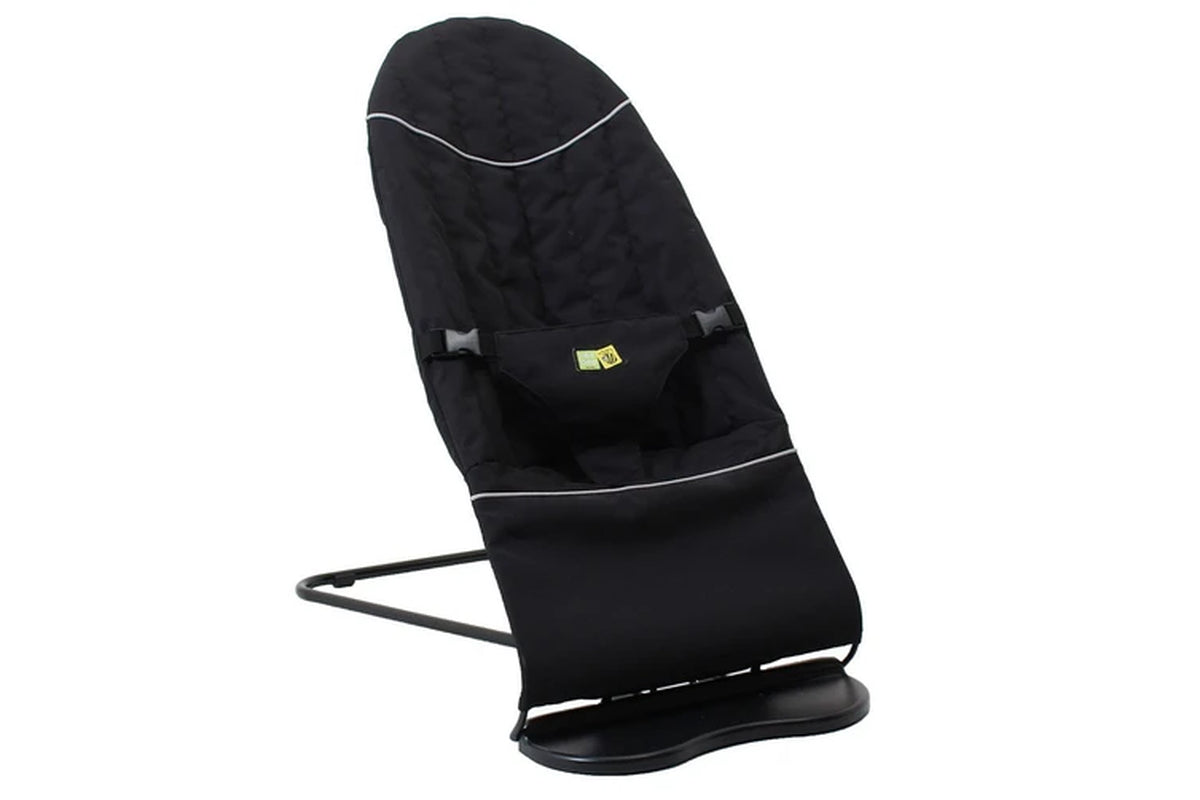 Vee Bee Baby Minder Classic Cushioned Rocker Bouncer for Infant Seat Chair Black
