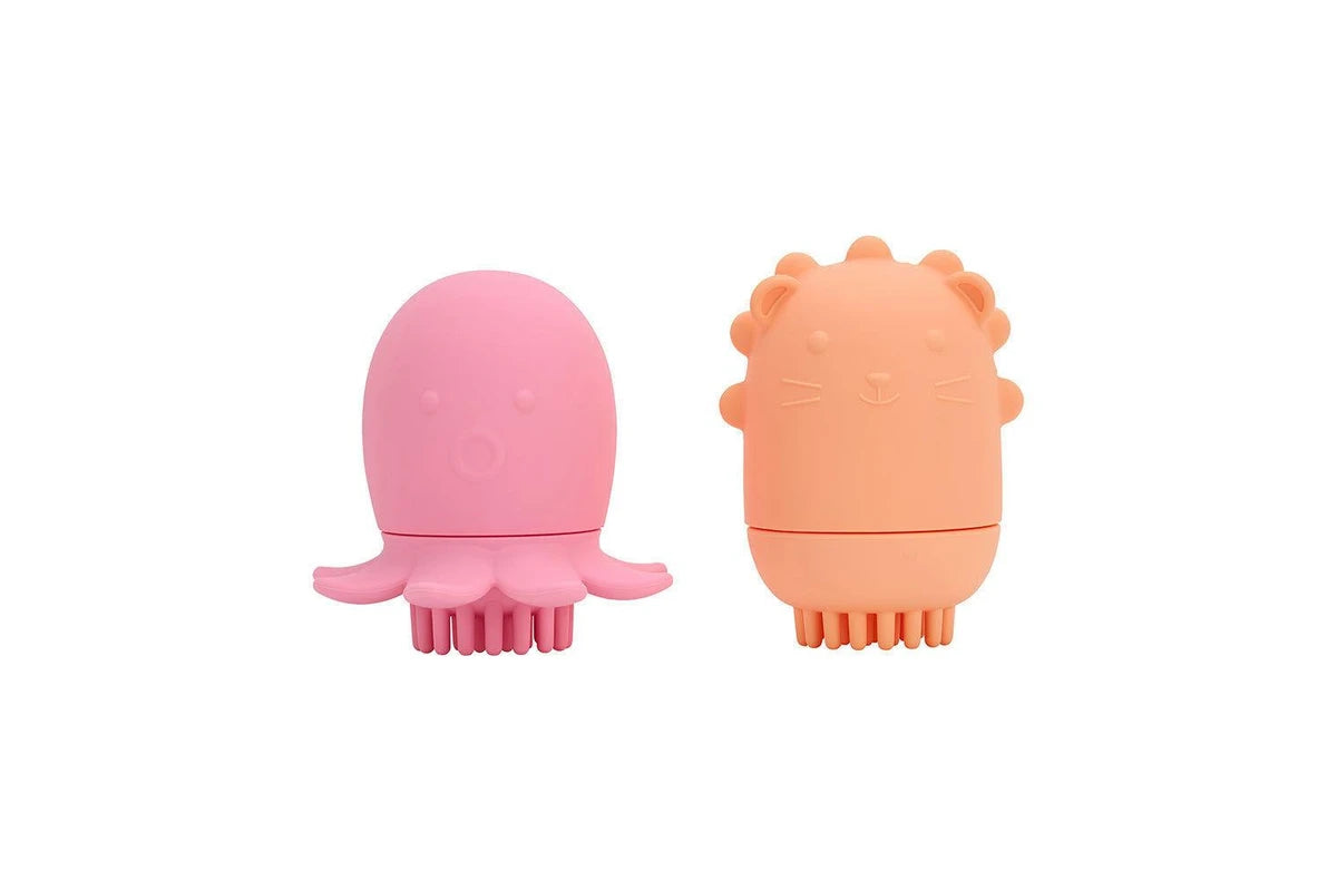 Annabel Trends Silicone Baby Bath Time Toy Rocket Squid & Octopus Lion Combo Set