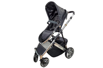 Aussie Baby REIS 4 Wheel Pram - Black