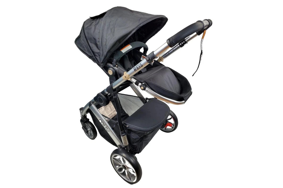 Aussie Baby REIS 4 Wheel Pram - Black