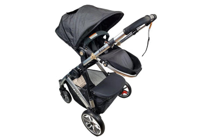 Aussie Baby REIS 4 Wheel Pram - Black