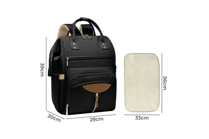 Bopeep Nappy Changing Bag Mummy Backpack Baby Diaper Bag Travel Waterproof Black