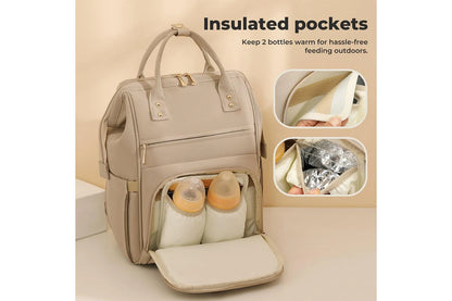 Bopeep Nappy Changing Bag Mummy Backpack Baby Diaper Bag Travel Waterproof Khaki