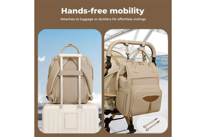 Bopeep Nappy Changing Bag Mummy Backpack Baby Diaper Bag Travel Waterproof Khaki