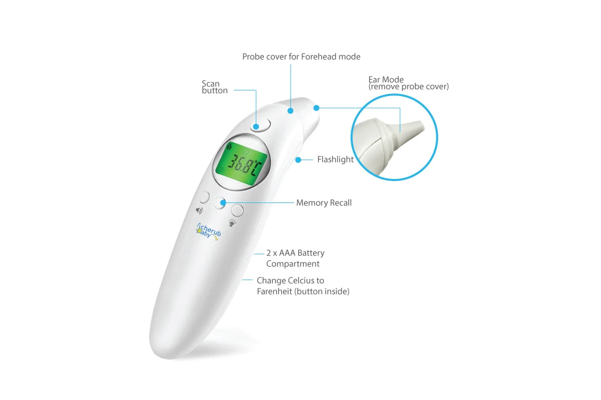 Cherub Baby 4 in 1 Infrared Digital Ear Forehead Thermometer