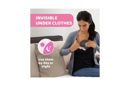 Chicco Black Disposable Breast Pads - Black (60 Pack)