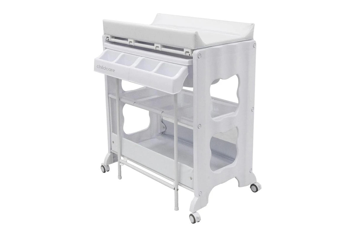 Childcare Montana With Sturdy Steel Frame And Easy Slide-out Bath Feature - White