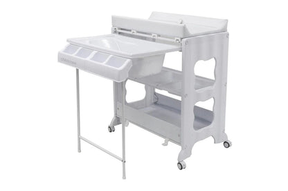 Childcare Montana With Sturdy Steel Frame And Easy Slide-out Bath Feature - White