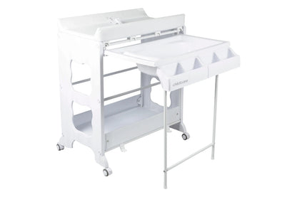 Childcare Montana With Sturdy Steel Frame And Easy Slide-out Bath Feature - White