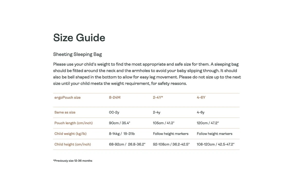 ErgoPouch Sleep Suit Bag TOG 3.5 Baby Infant MULTIPLE SIZES - Breathable Willow