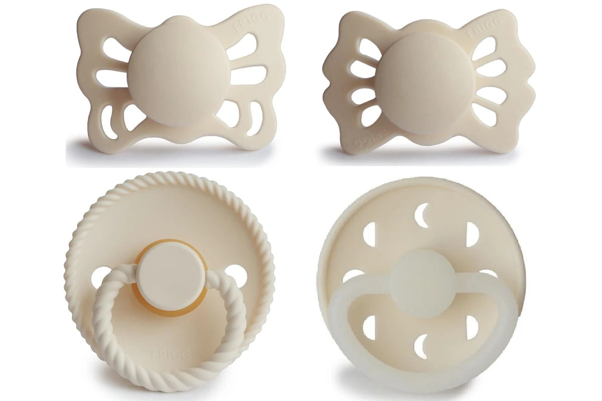 Frigg Baby's First Pacifier 4 Pack - Moonlight Sailing Cream (0-6 months)