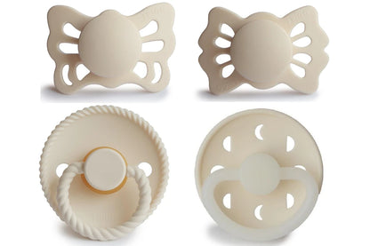 Frigg Baby's First Pacifier 4 Pack - Moonlight Sailing Cream (0-6 months)