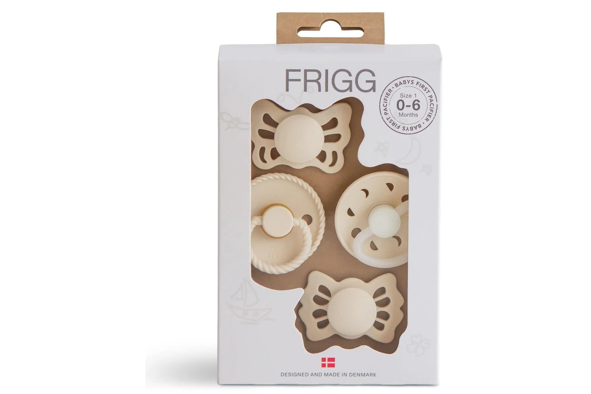 Frigg Baby's First Pacifier 4 Pack - Moonlight Sailing Cream (0-6 months)