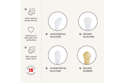 Frigg Silicone Pacifiers 6 Pack - Cinnamon Charm (0-6 months)