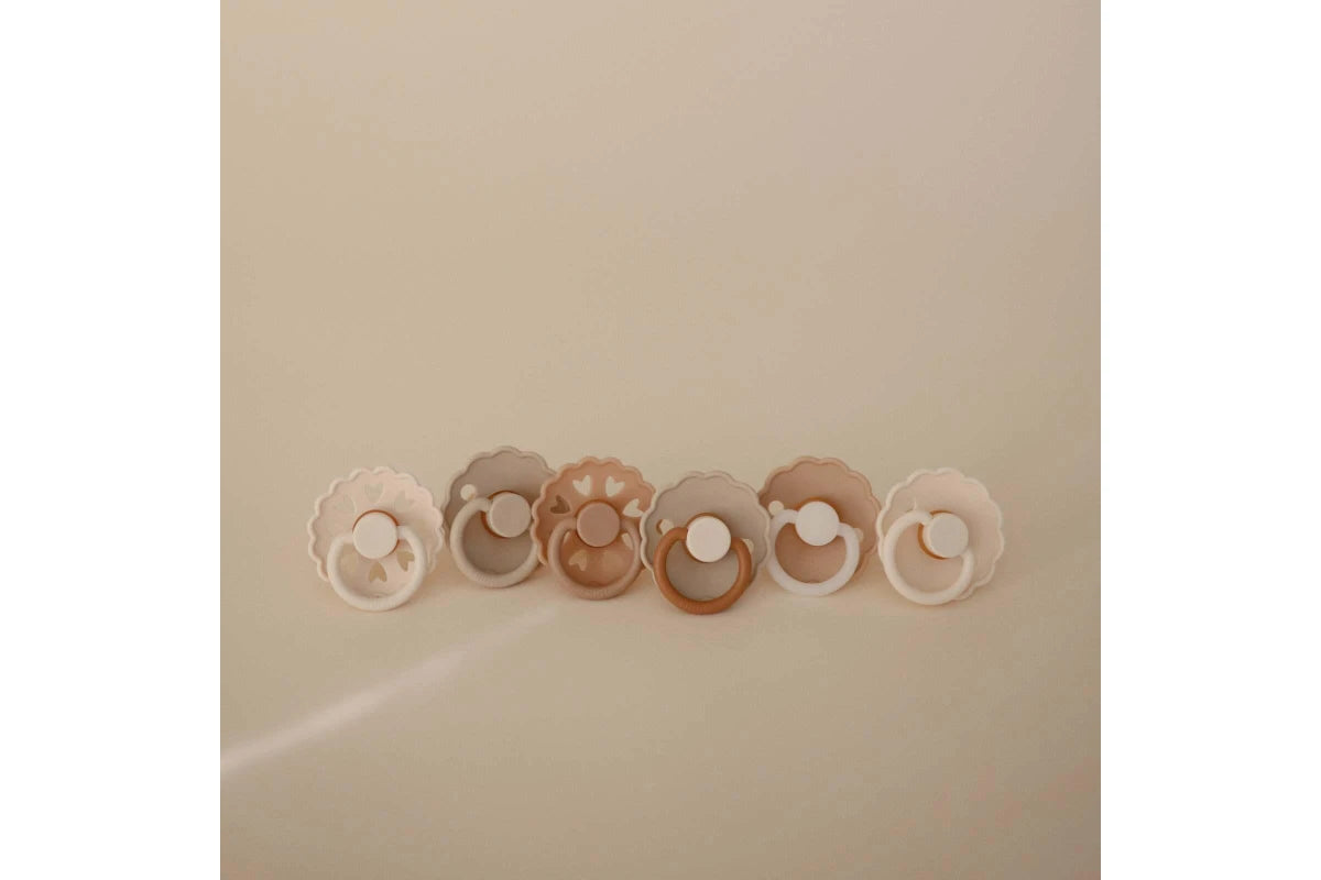 Frigg Silicone Pacifiers 6 Pack - Cinnamon Charm (0-6 months)