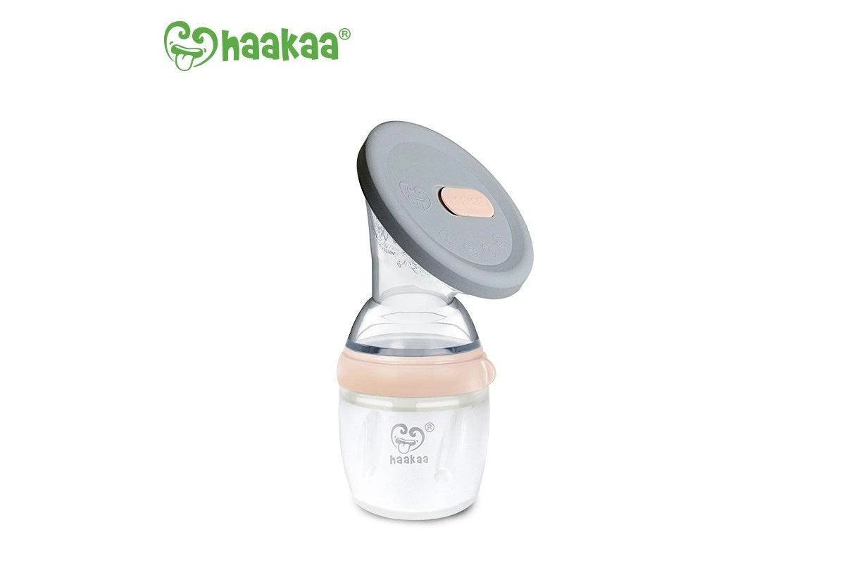 Haakaa Generation 3 160ml Silicone Breast Pump & Silicone Cap Set Nude