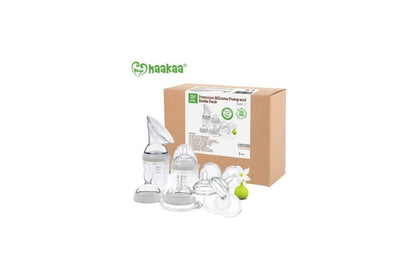 Haakaa Generation 3 Silicone Pump and Bottle Premium Pack-Grey