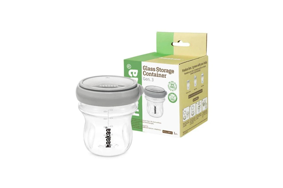 Haakaa Glass Bottle Storage Container 120ml - Grey