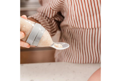 Haakaa Silicone Baby Food Dispensing Spoon - Grey & Nude