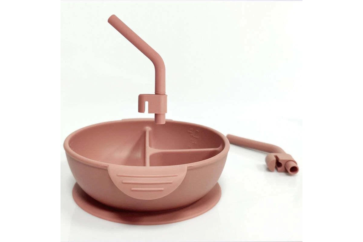Haakaa Silicone Divided Suction Bowl - Blush & Suva Grey