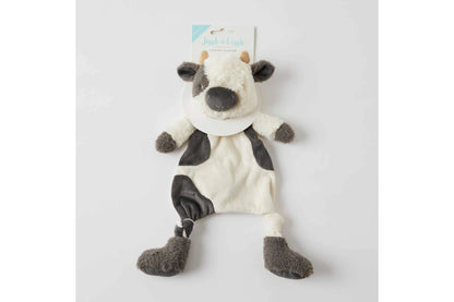 Jiggle & Giggle 30cm Bertie Cow Comforter w Soft Plush Baby 0m+ Charcoal White