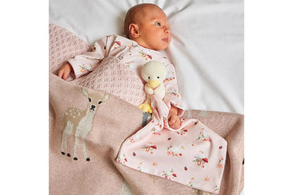 Jiggle & Giggle Baby Waddling Around Romper Comforter 100% Cotton Pink