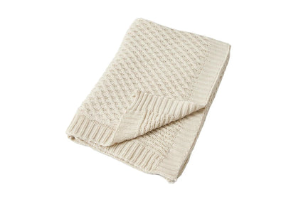 Jiggle & Giggle Cotton Basket Weave Knit Baby Blanket Infant Cuddle Wrap Natural
