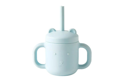 Jiggle & Giggle Riley Silicone Sippy Cup w/ Straw Baby Dinnerware Blue