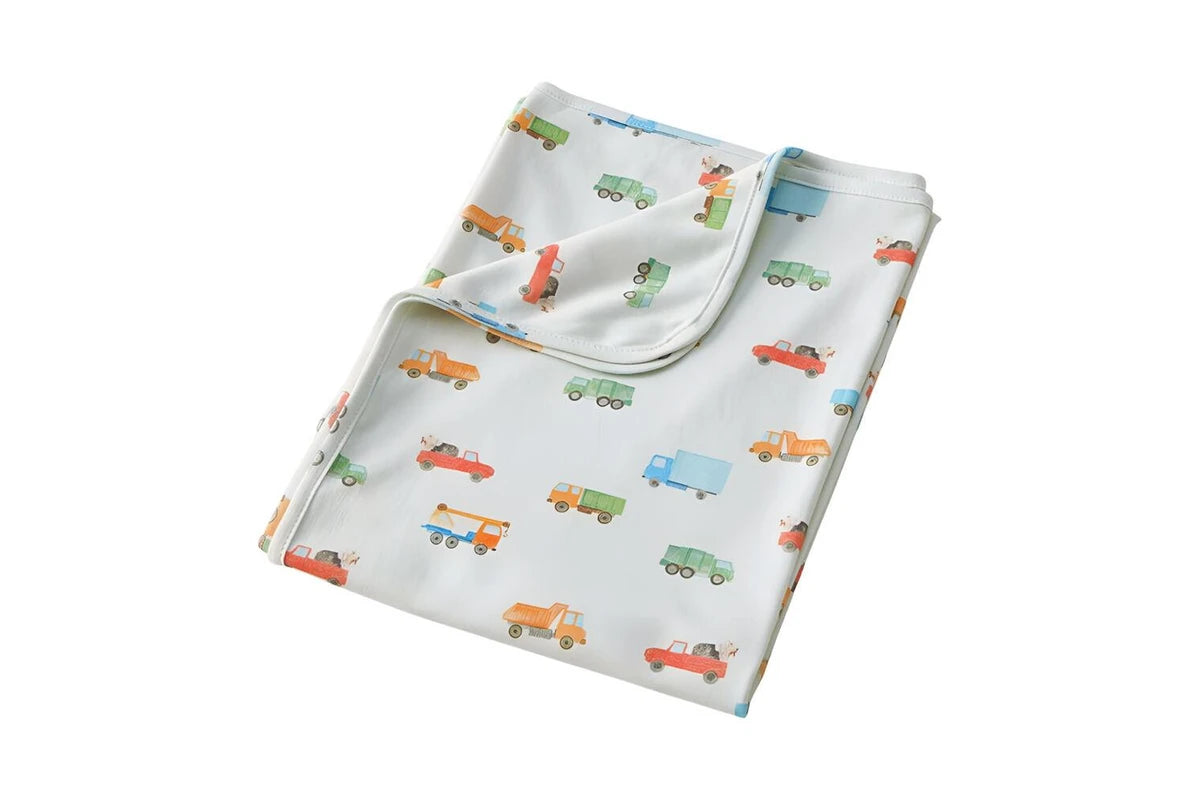 Jiggle & Giggle Toddler Trucking Along Jersey Wrap 100% Cotton White