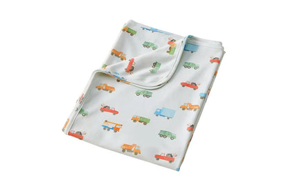 Jiggle & Giggle Toddler Trucking Along Jersey Wrap 100% Cotton White