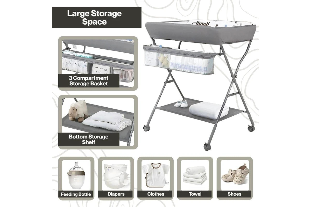 Toddly FlexiStation Baby Changing Table Adjustable & Foldable for Maximum Comfort