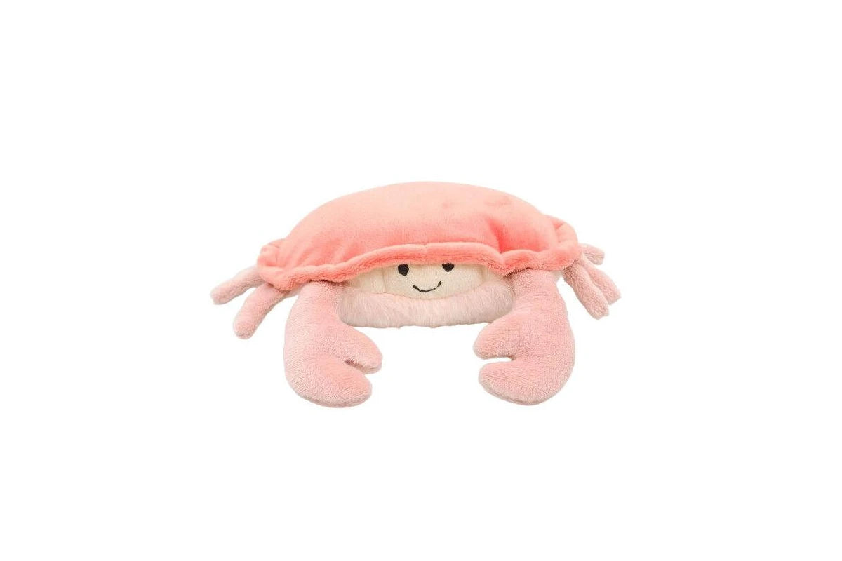 Urban Crab Rattle Stuffed Animal Plush Baby Soft Toy 19cm Coral
