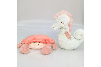 Urban Crab Rattle Stuffed Animal Plush Baby Soft Toy 19cm Coral