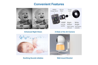VTech RM5754HDV2 5 Inch 2-Camera Smart HD Video Baby Monitor with Remote Access