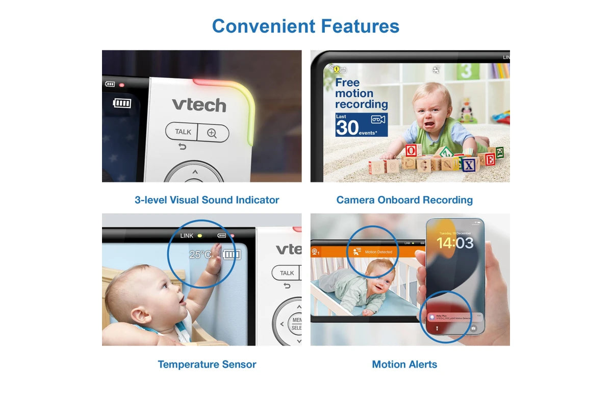 VTech RM5754HDV2 5 Inch 2-Camera Smart HD Video Baby Monitor with Remote Access