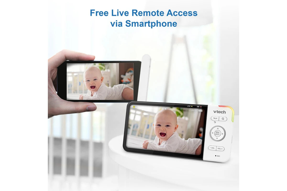 VTech RM5754HDV2 5 Inch 2-Camera Smart HD Video Baby Monitor with Remote Access